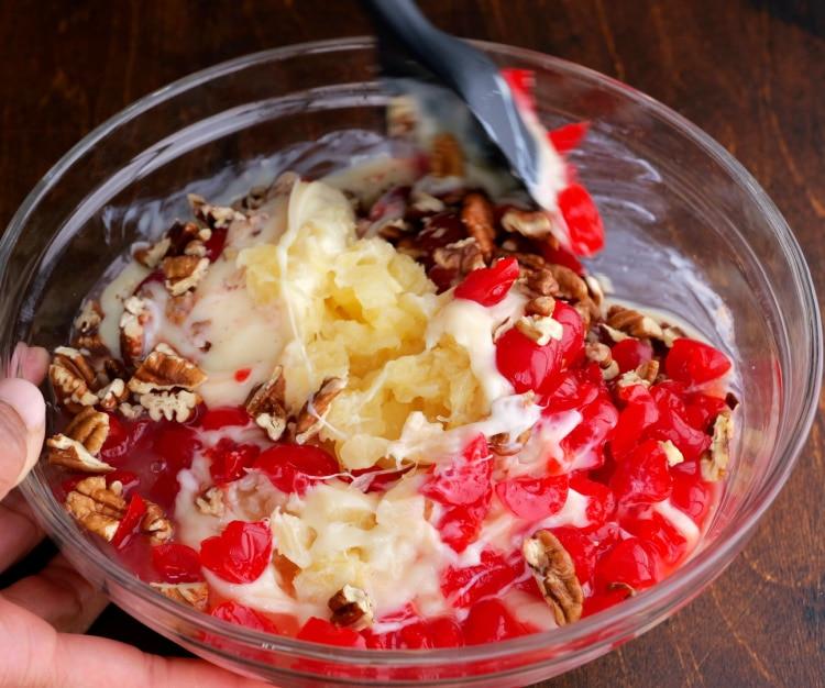 Mixing the filling.