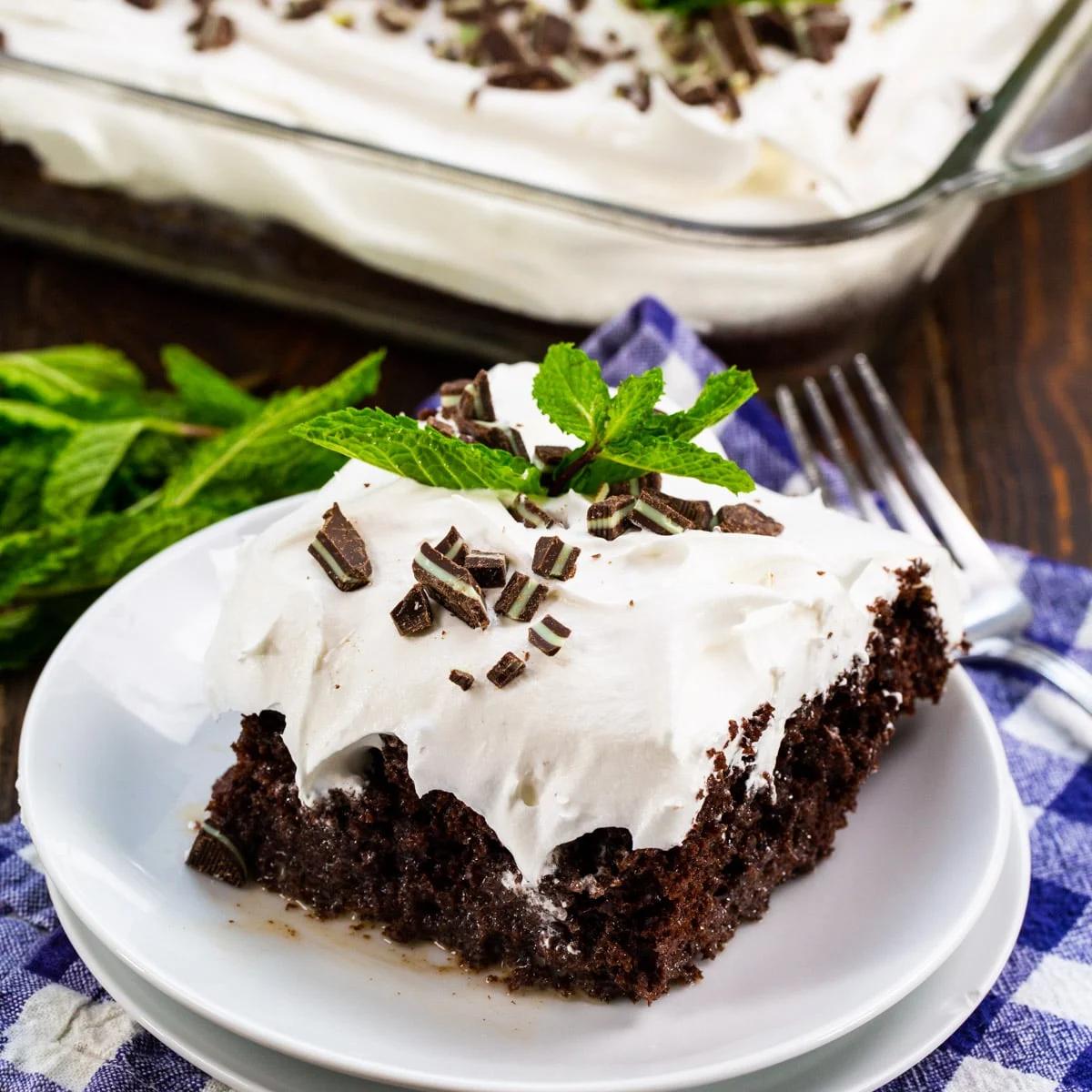 Mint Julep Poke Cake