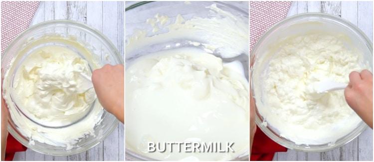 Mixing cream cheese mixture.