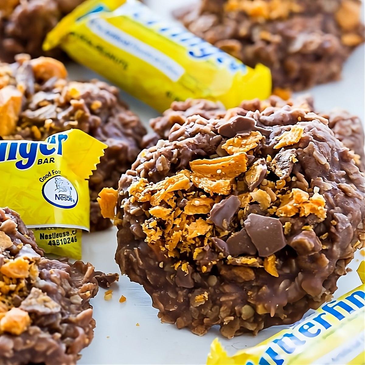 No-Bake Butterfinger Oatmeal Cookies