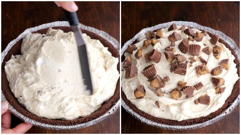 Spreading filling in crust.