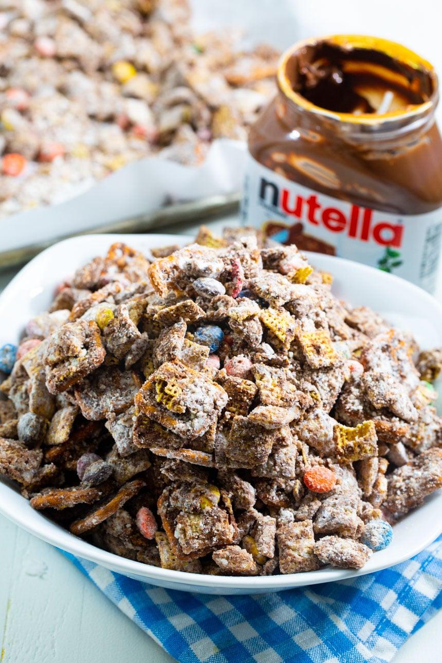 Bowl full of Nutella Muddy Buddies