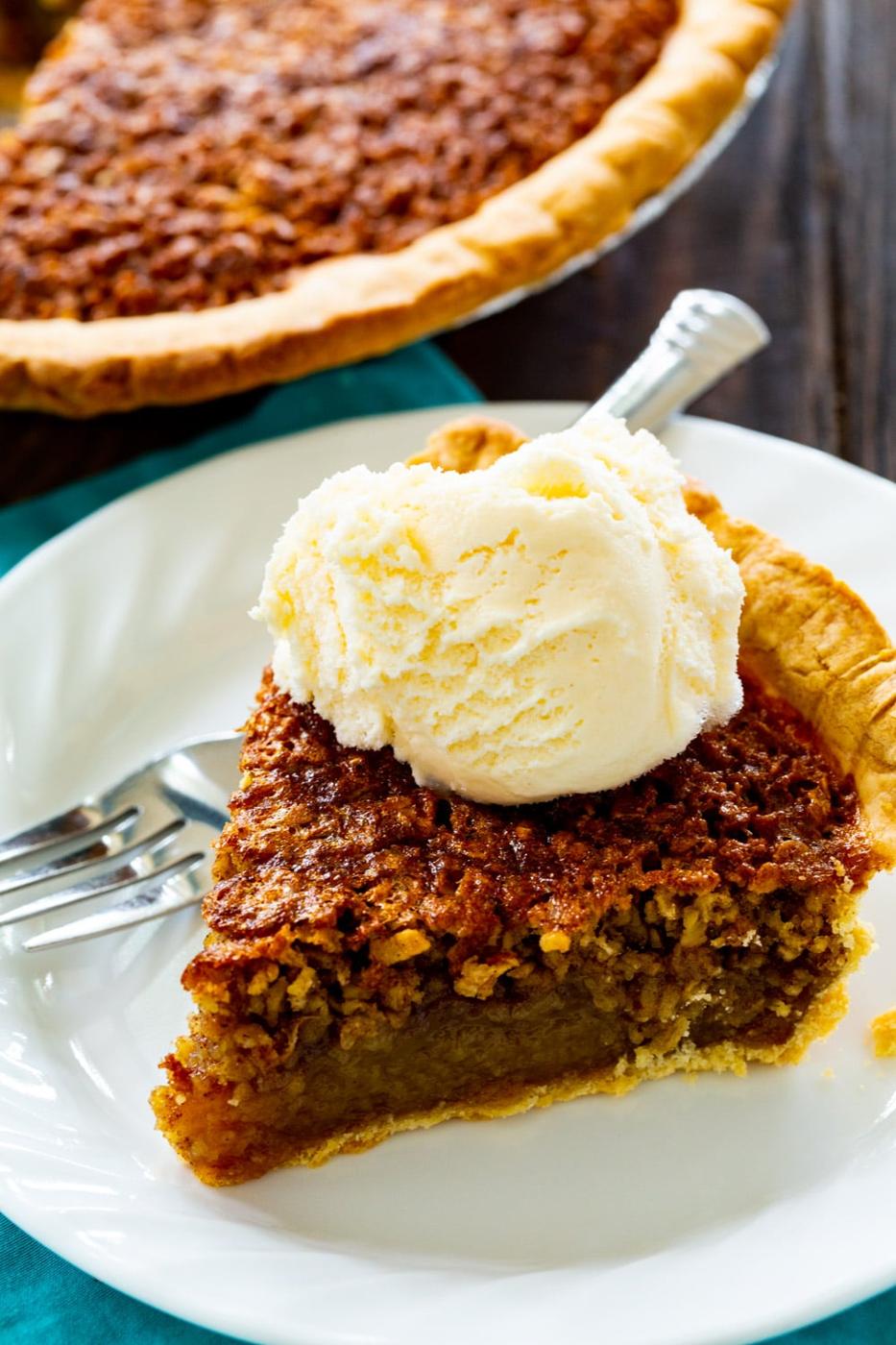 Slice of pie on a plate.