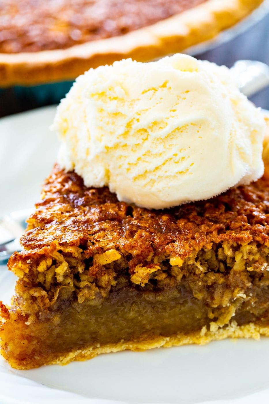 Close-up of Old-Fashioned Oatmeal Pie