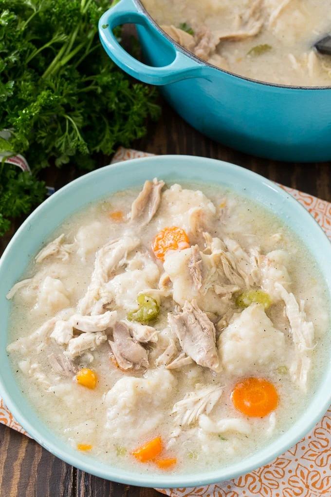 Old-Fashioned Chicken and Dumplings from scratch