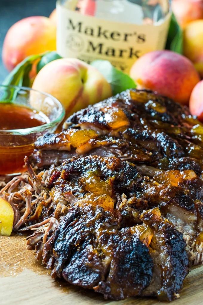 Oven Roasted Brisket with Bourbon Peach Glaze