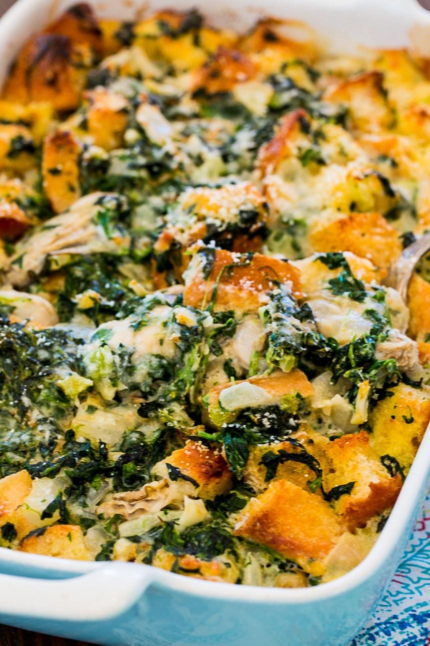 Oysters Rockefeller Bread Pudding