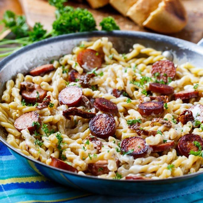 Pasta with Sun-Dried Tomato Sauce and Sausage