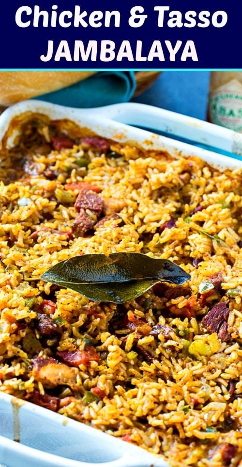 Chicken and Tasso Jambalaya is so spicy and perfect for Mardi Gras! #cajun #southern #jambalaya