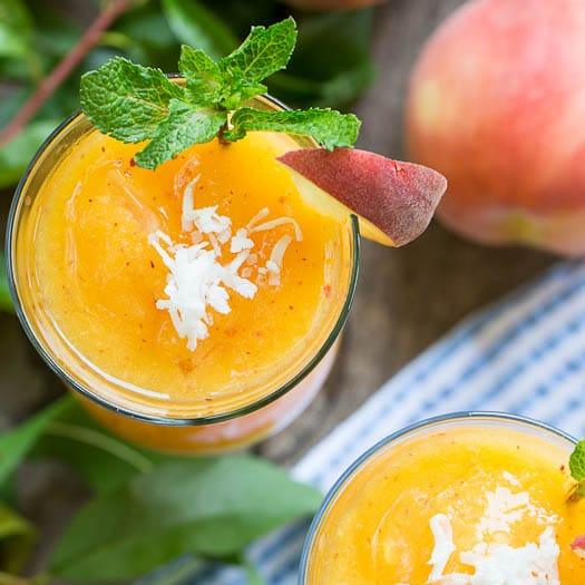 Frozen Peach-Coconut Daiquiri