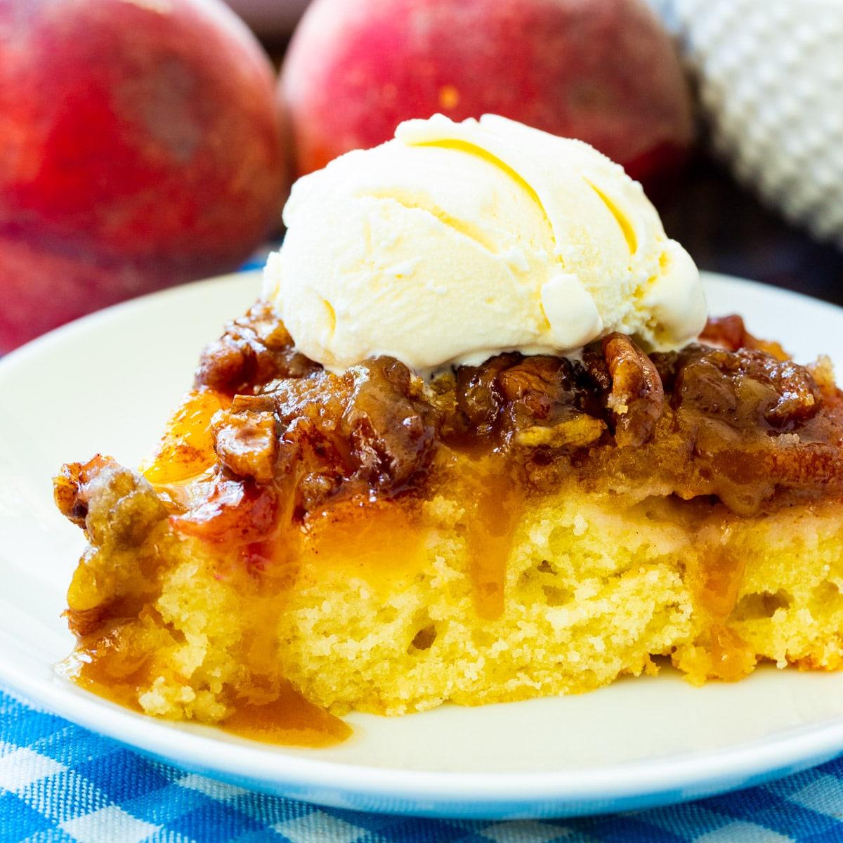 Peach Praline Upside-Down Cake