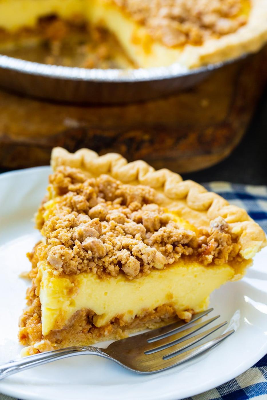 Slice of Peanut Butter Pie on a plate.
