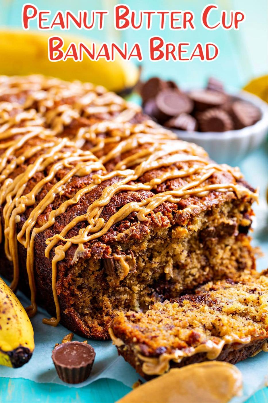 Banana Bread with slice cut.