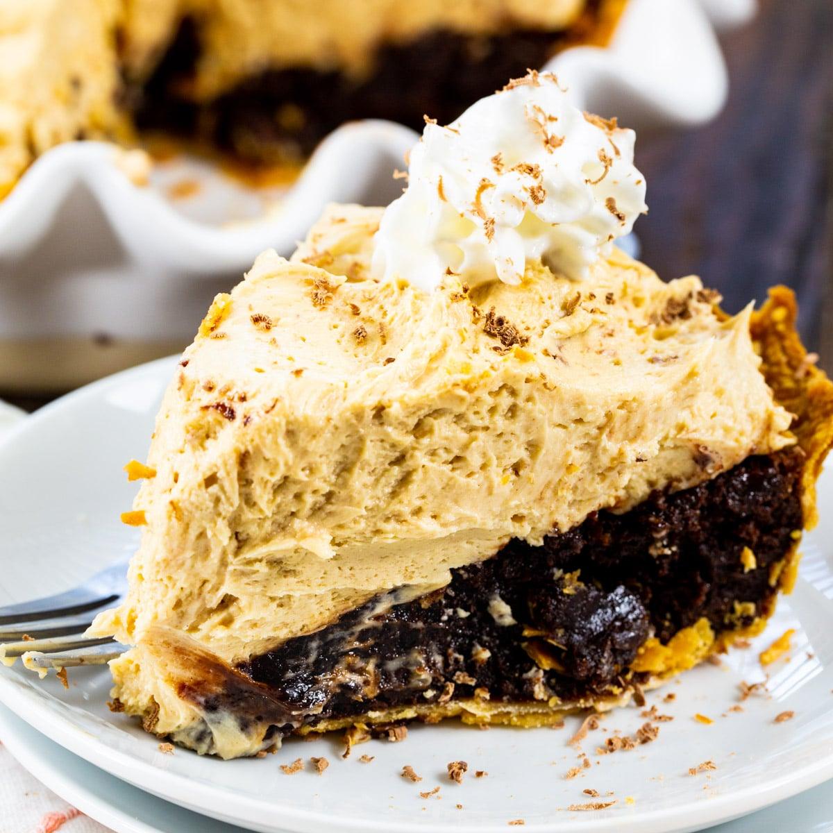 Peanut Butter Mousse Brownie Pie