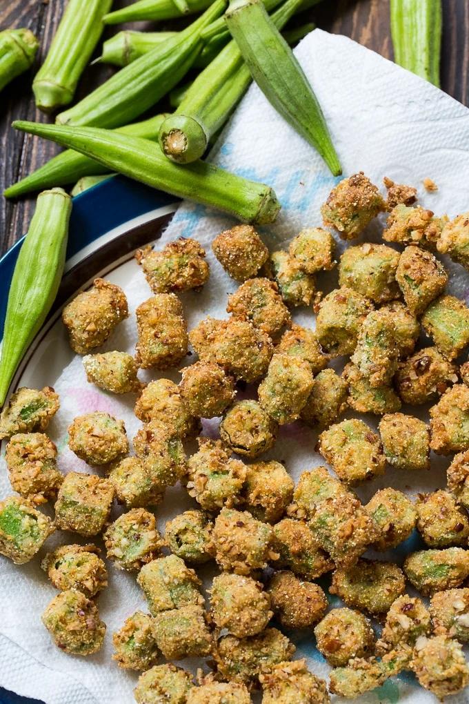 Pecan Crusted Fried Okra recipe
