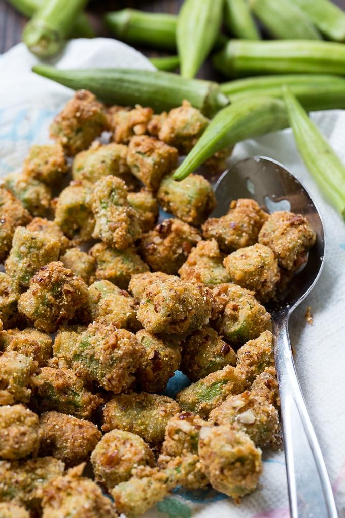 Pecan Crusted Fried Okra