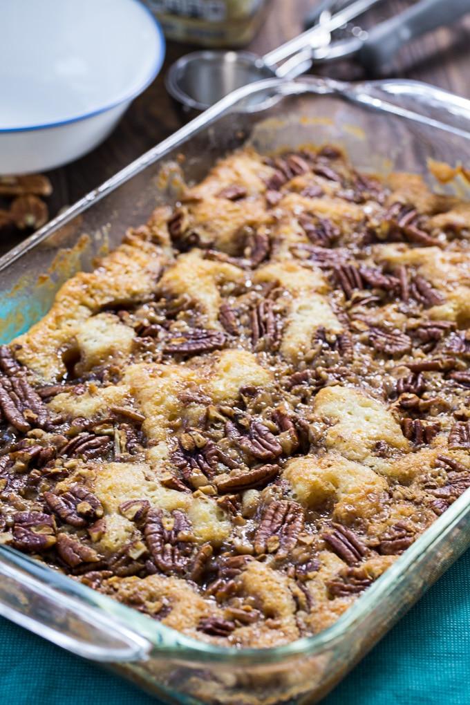 Pecan Pie Cobbler in 9x13-inch pan