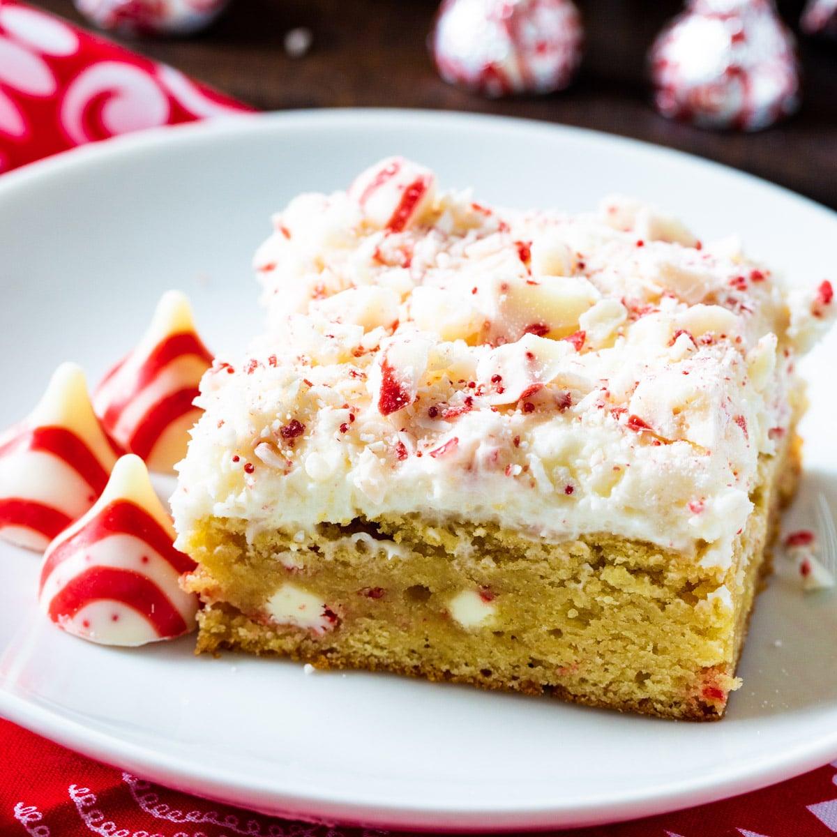 Peppermint Blondies with Buttercream