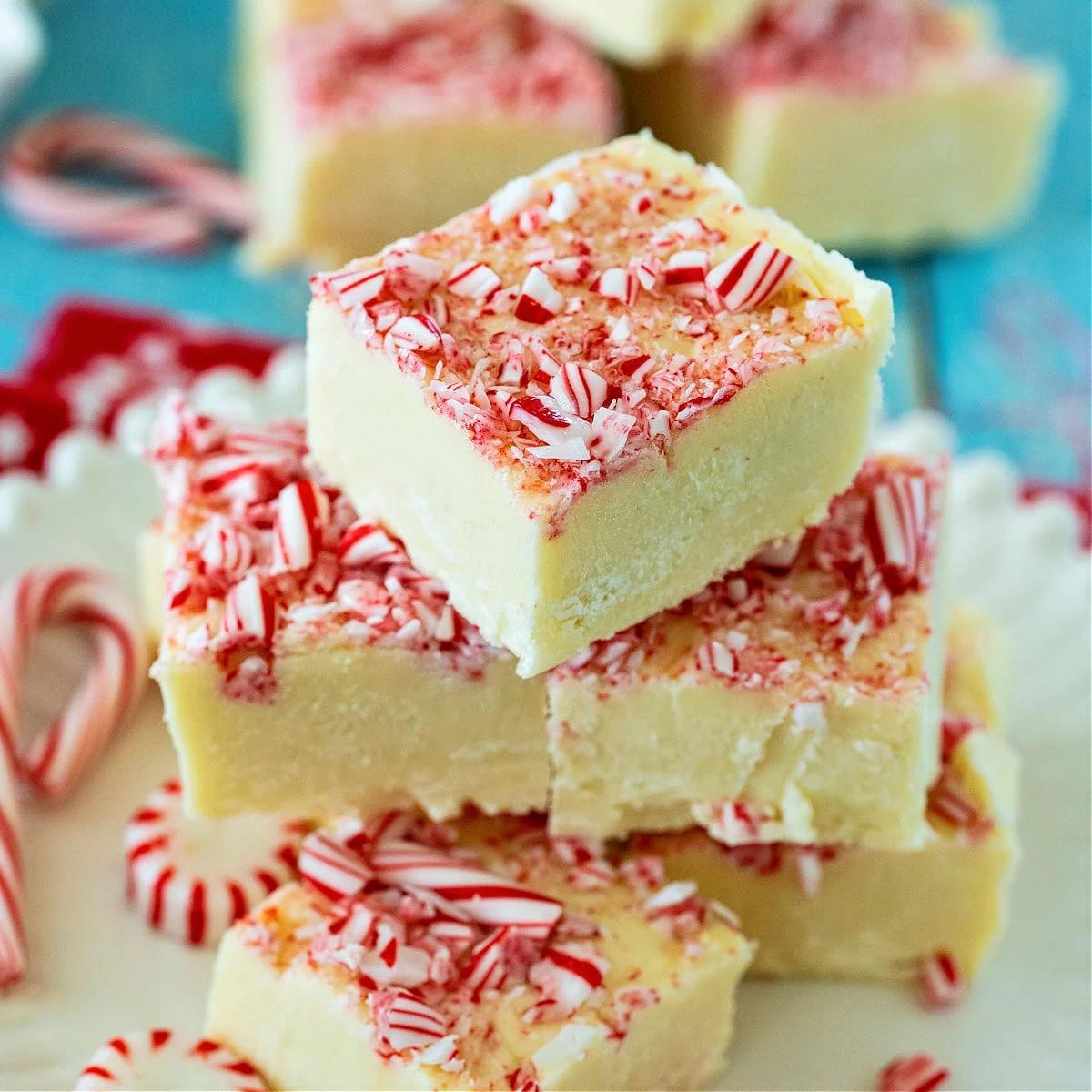 Peppermint White Chocolate Fudge