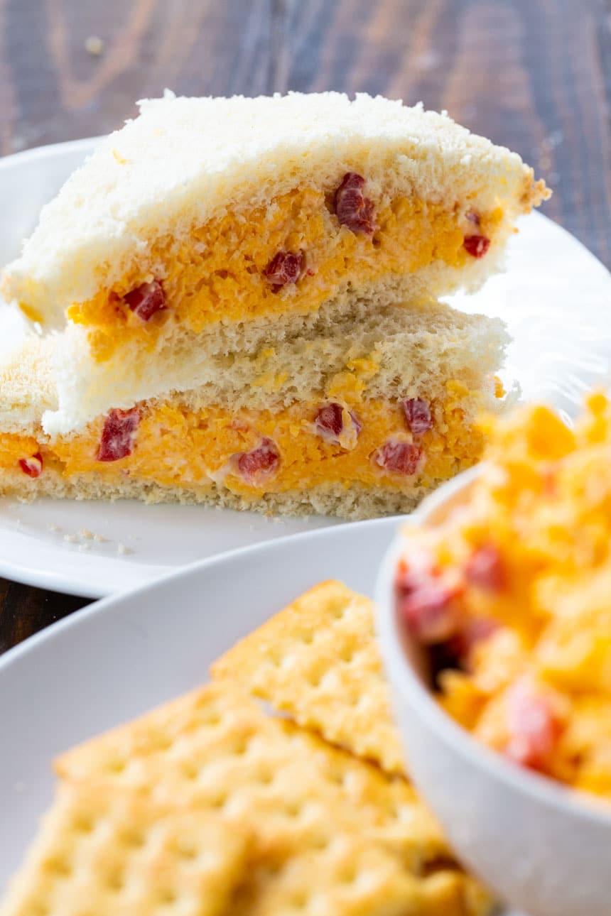 Pimento Cheese Sandwich on a white plate