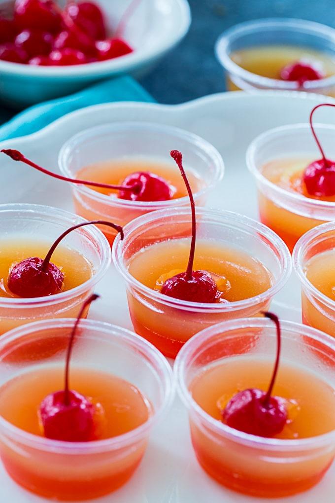 Pineapple Upside Down Cake Jello Shots