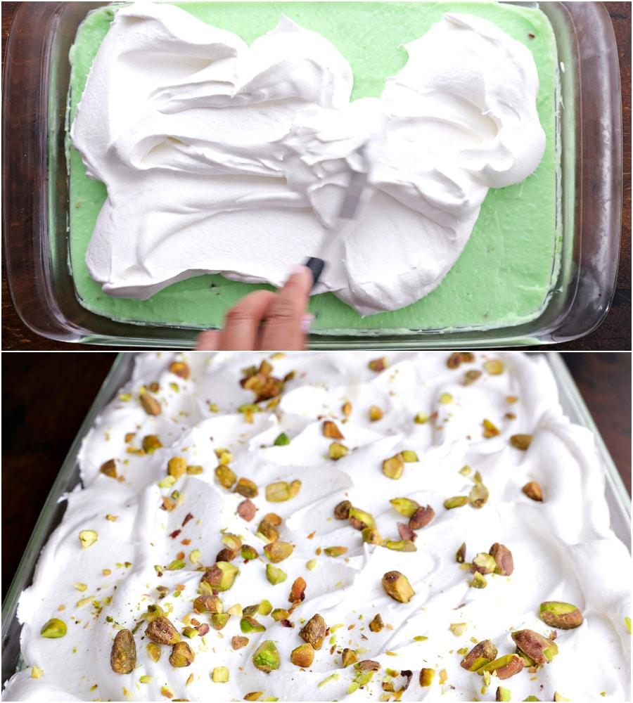 Cool whip being spread on top.