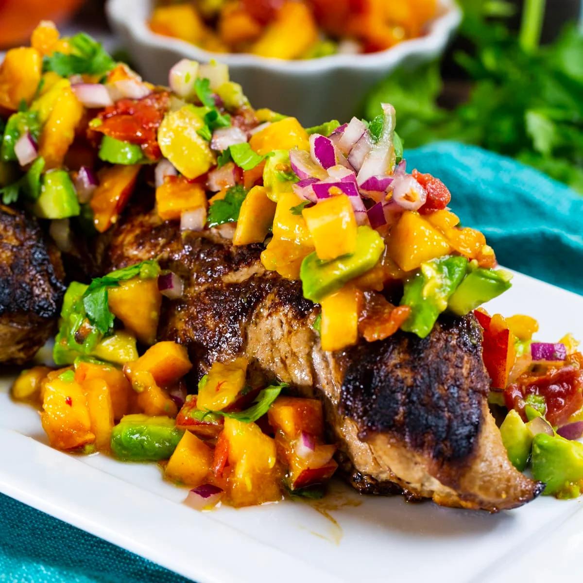 Pork Tenderloin with Nectarine Avocado Salsa