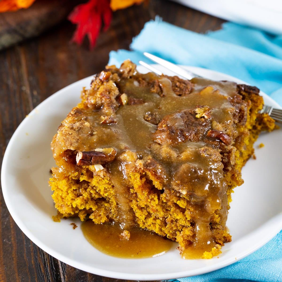 Pumpkin Coffee Cake with Brown Sugar Glaze