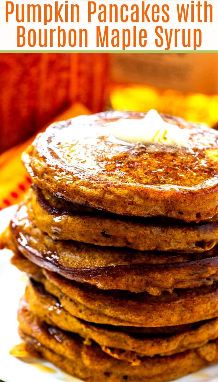 Pumpkin Pancakes with Bourbon Vanilla Maple Syrup