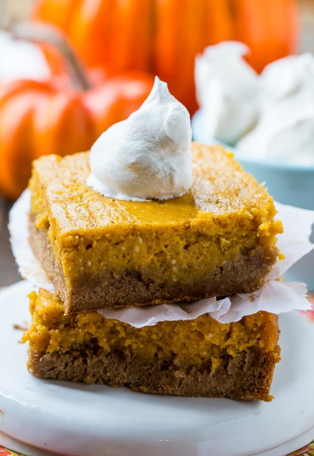 Pumpkin Spice Gooey Butter Cake- tastes like pumpkin pie but so much easier to make and feeds a crowd!