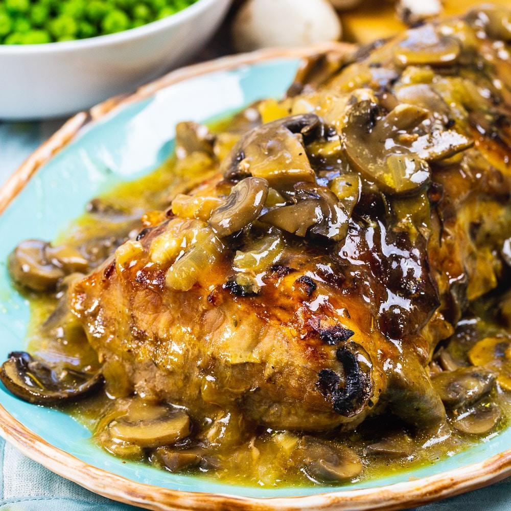 Roasted Pork Loin with Mushroom Gravy