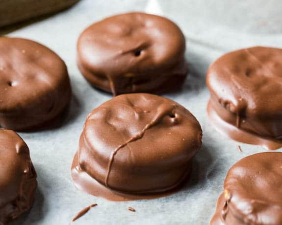 Ritz Crackers stuffed with rolos
