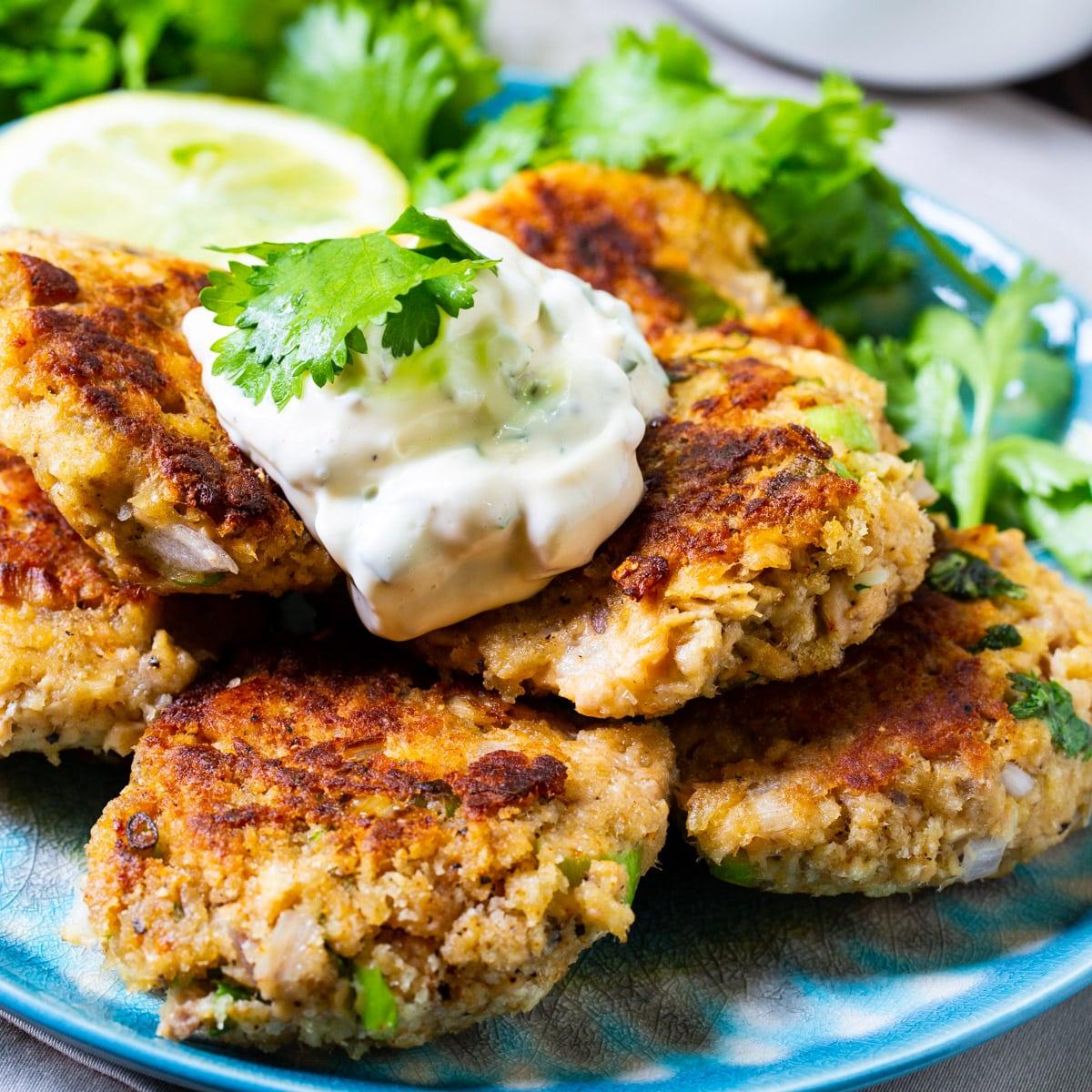Salmon Croquettes with Cilantro Mayonnaise