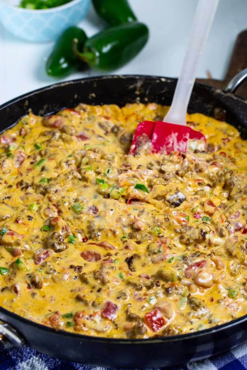 Sausage Dip in a nonstick skillet.