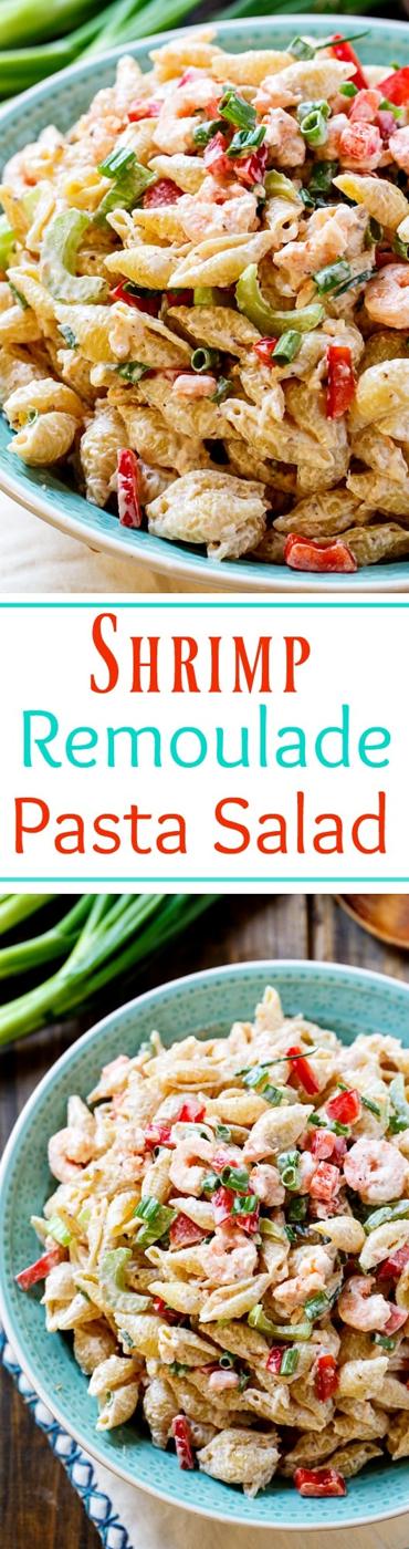 Shrimp Remoulade Pasta Salad- perfect for Mardi Gras!
