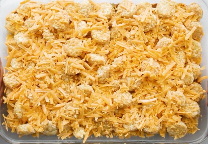 Top layer of cheese.