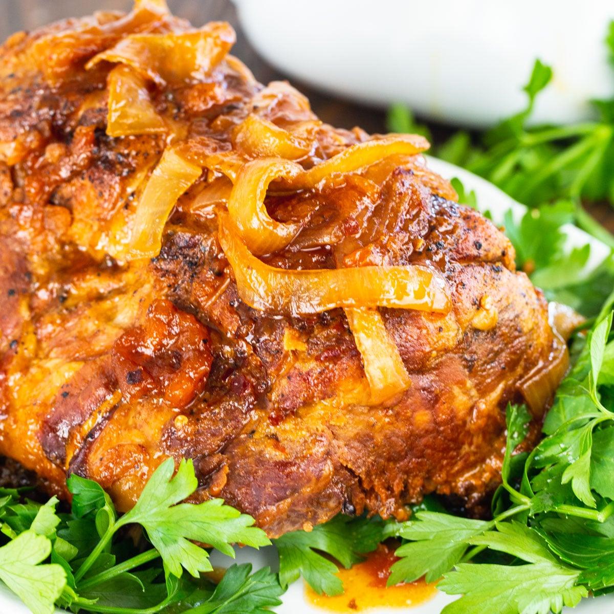 Slow Cooker Apricot Glazed Pork Loin