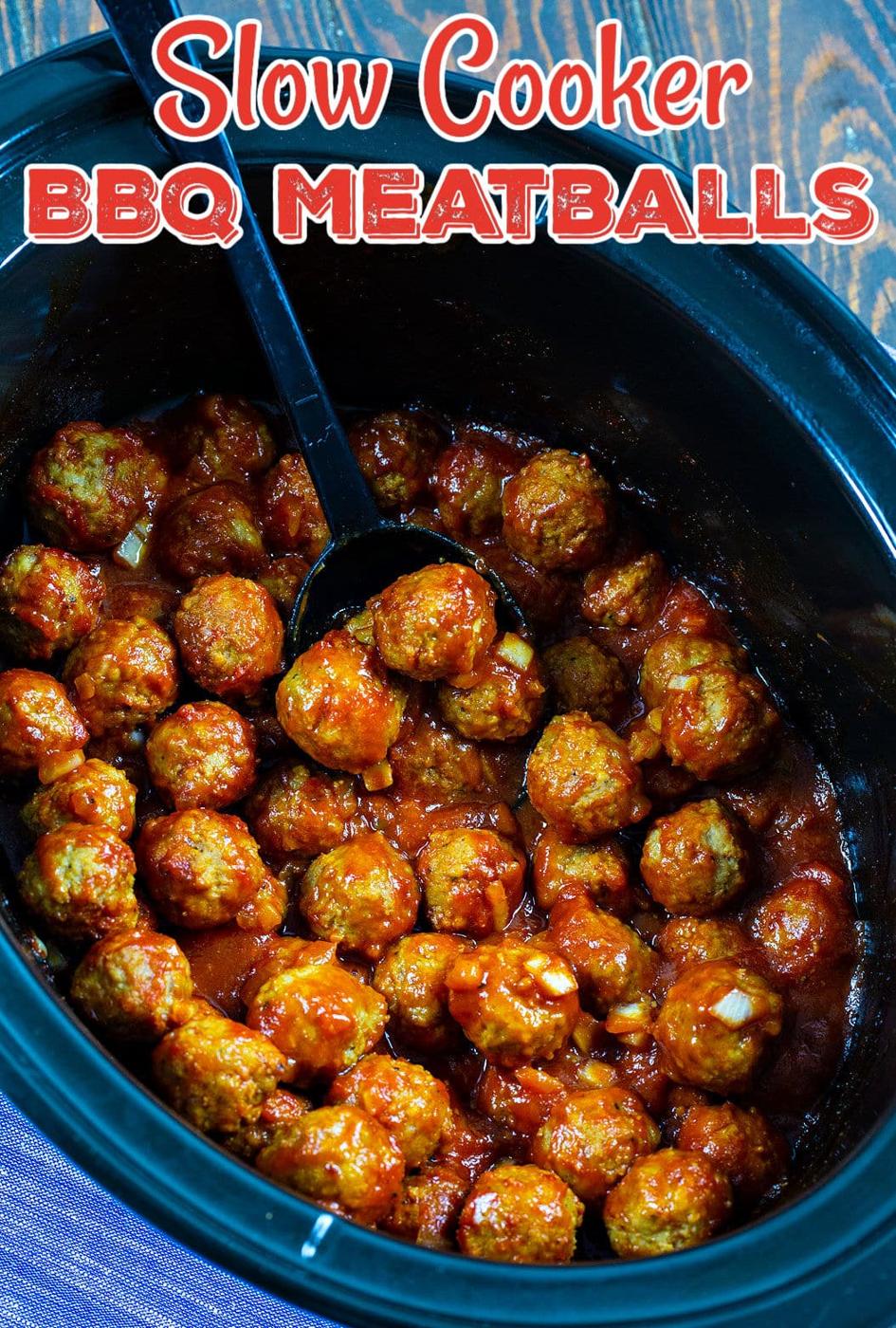 BBQ Meatballs in a slow cooker.