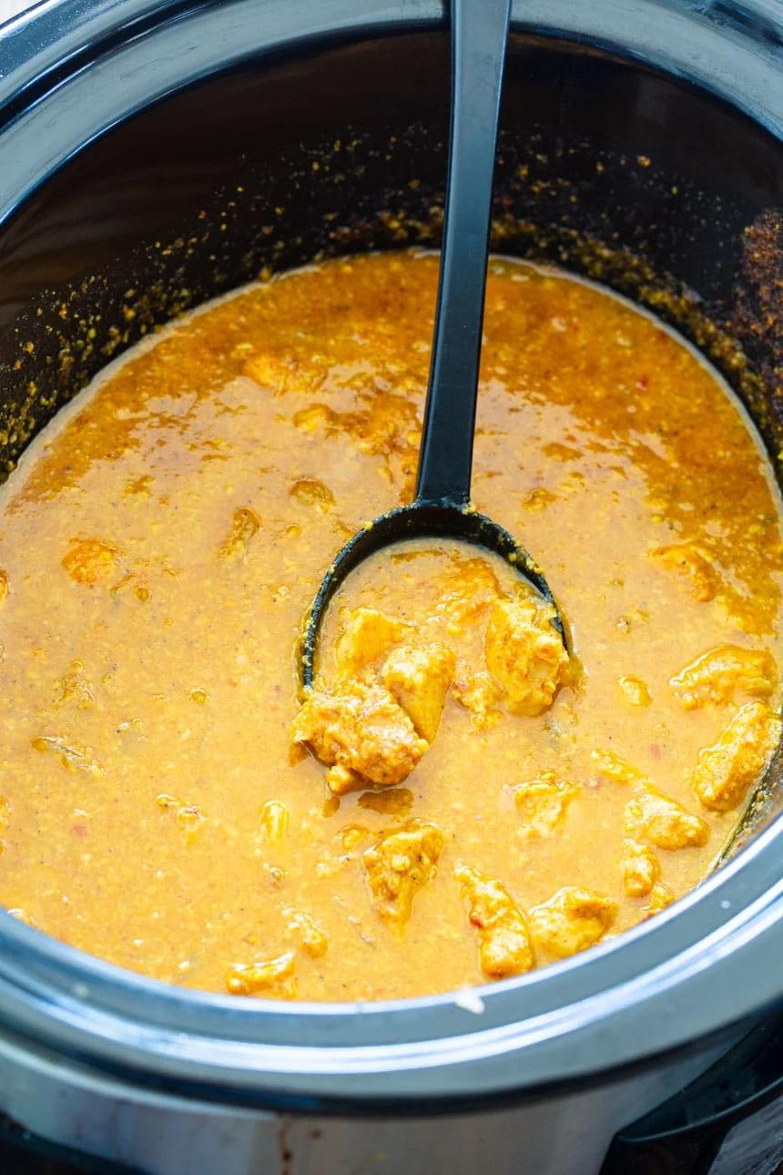 Chicken Korma in a slow cooker.