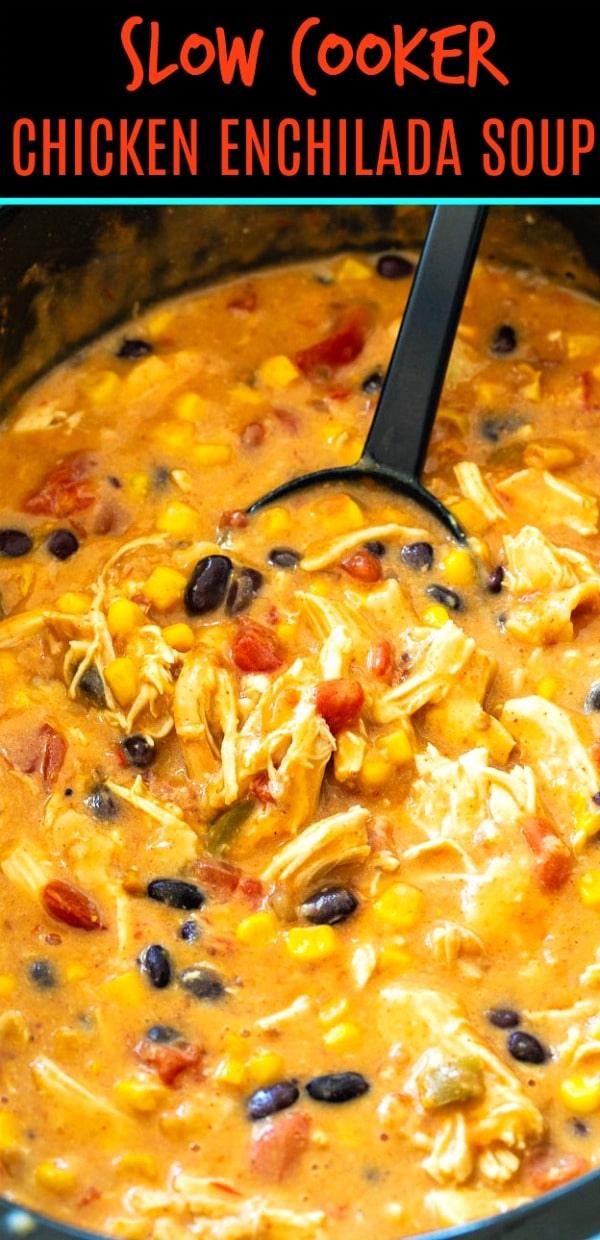 Slow Cooker Chicken Enchilada Soup