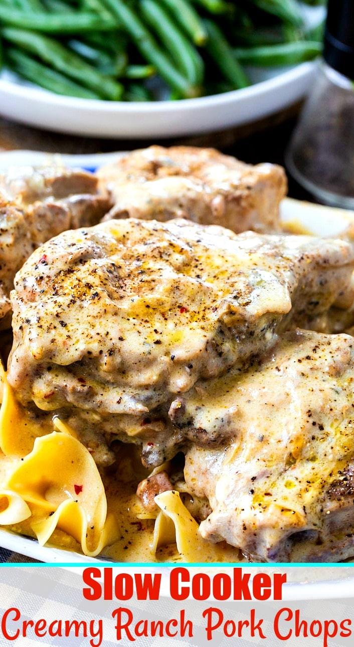 Close-Up of Creamy Ranch Pork Chops
