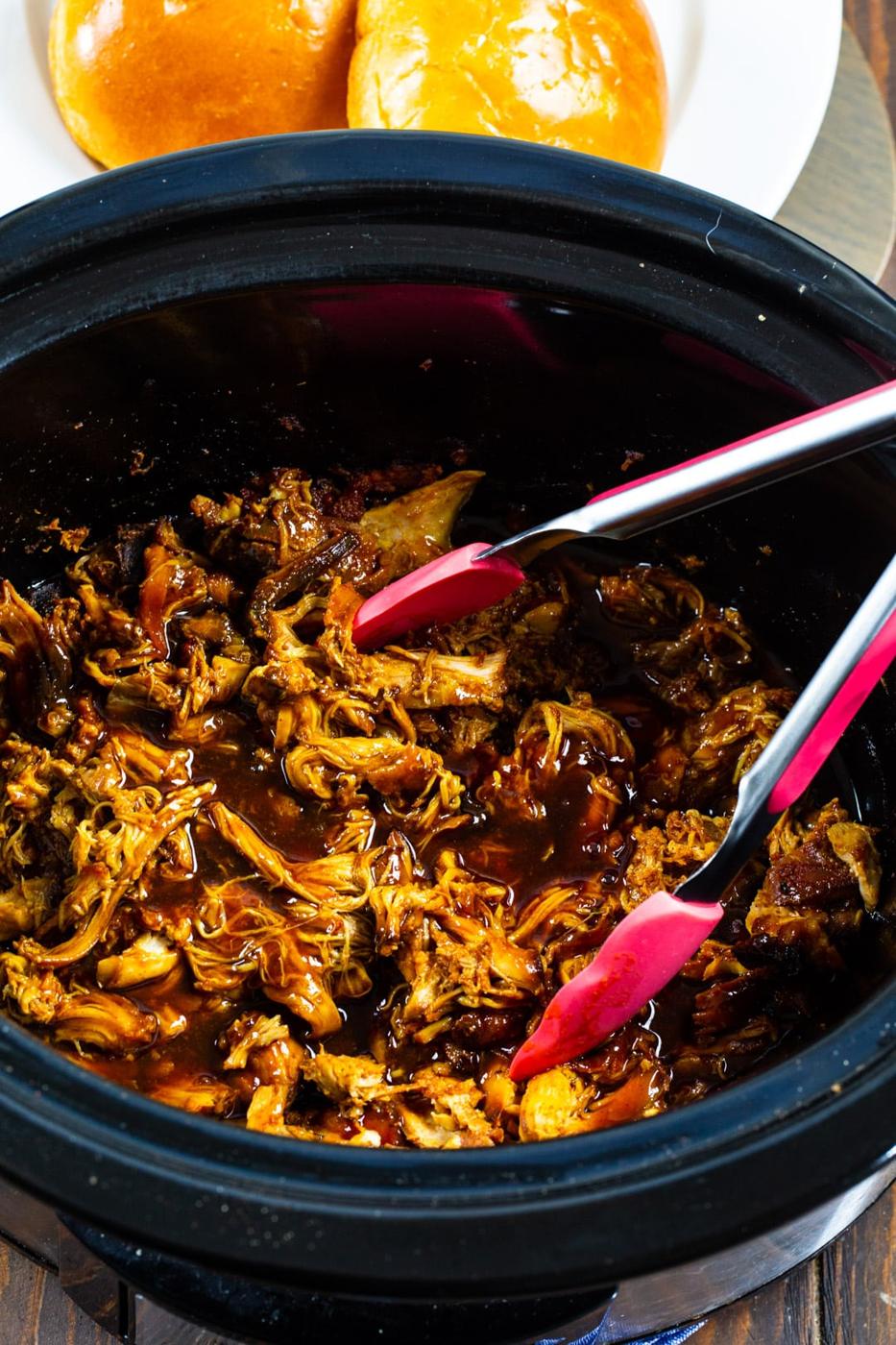 Hot Honey Chicken in slow cooker.