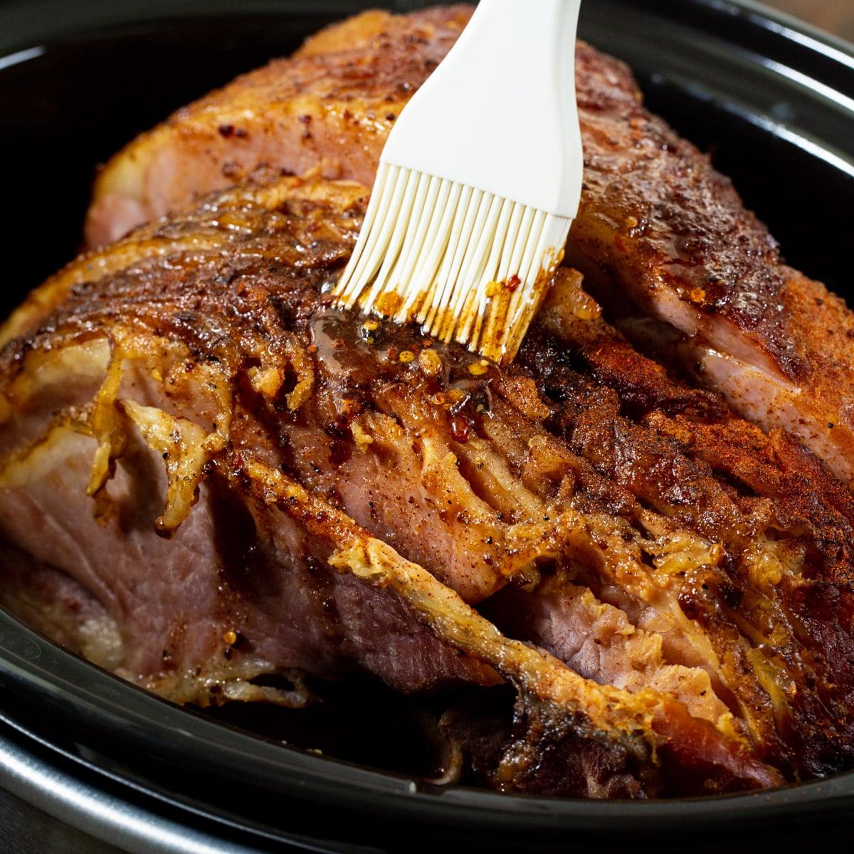 Hot Honey Ham in a slow cooker.