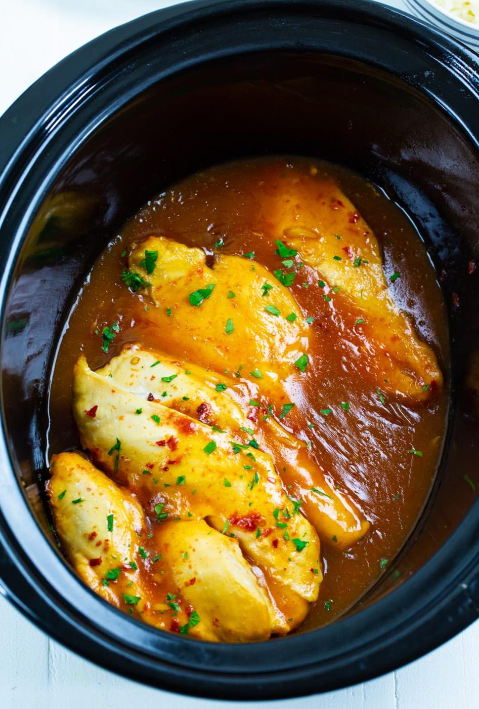Lemonade Chicken in a slow cooker.