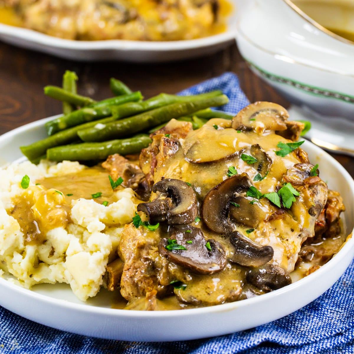 Slow Cooker Mushroom and Onion Pork Chops