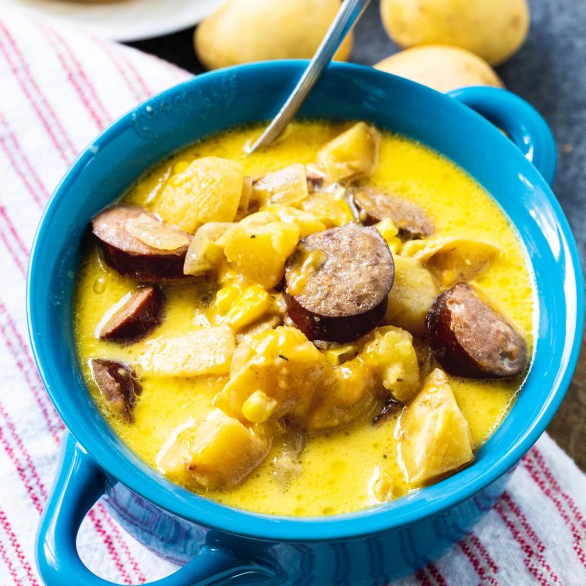 Slow Cooker Potato and Kielbasa Chowder