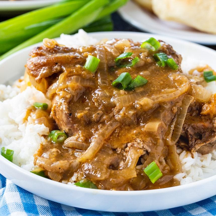 Slow Cooker Smothered Pork Chops