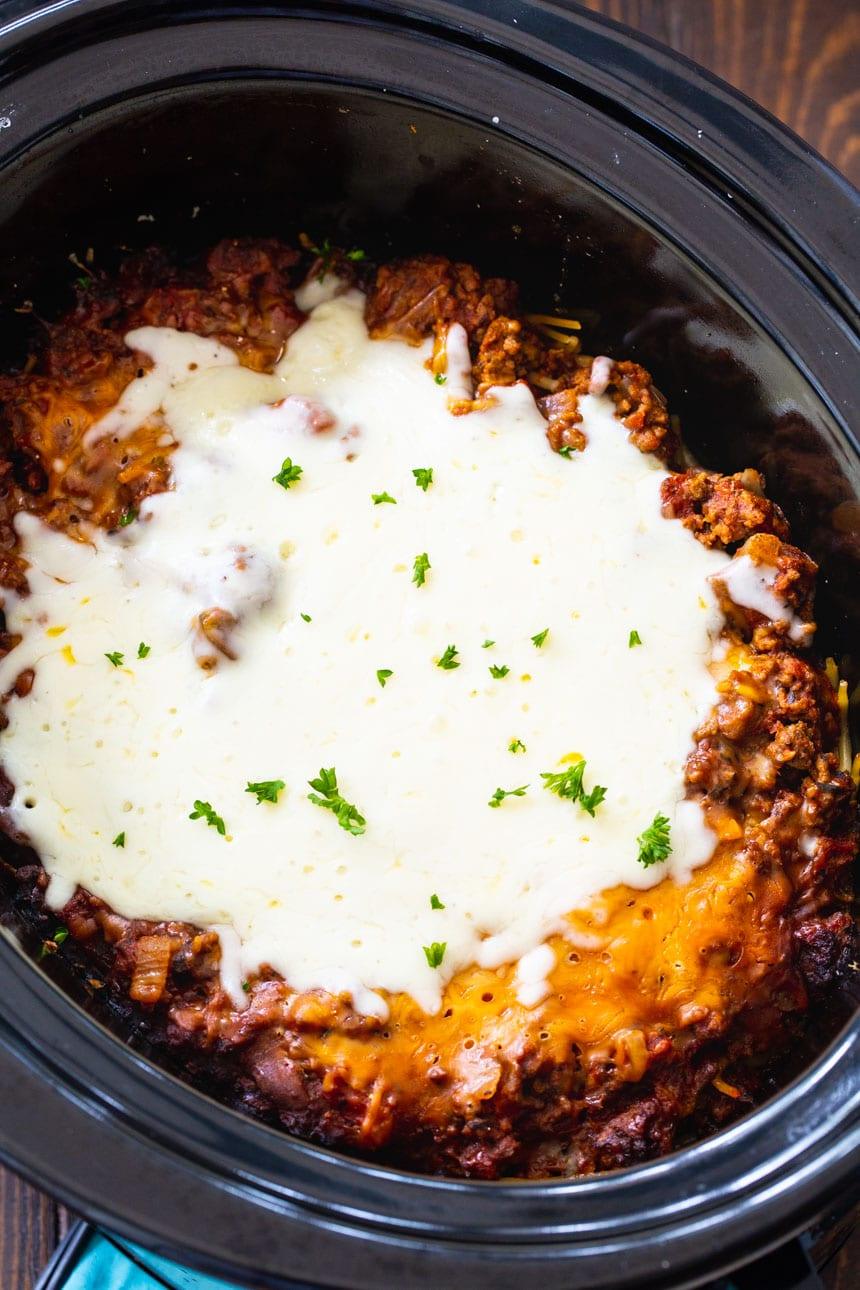 Slow Cooker Spaghetti Casserole