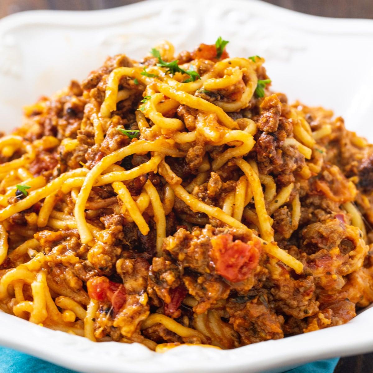 Slow Cooker Spaghetti Casserole
