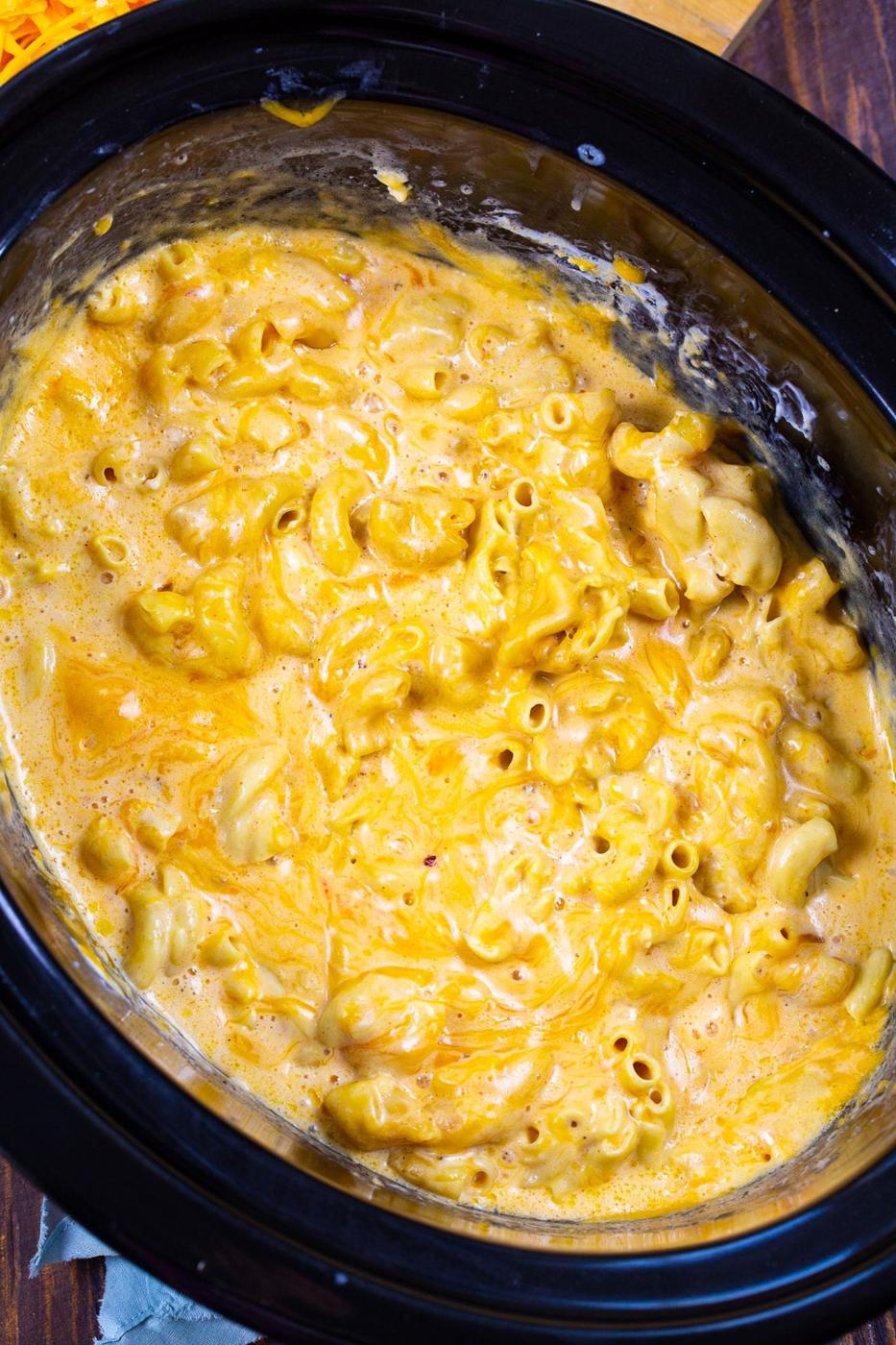 Mac and Cheese in a slow cooker.